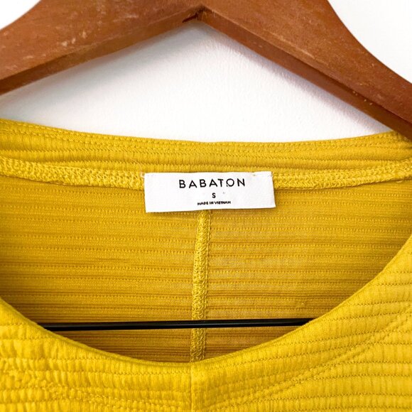 Aritizia Babaton Yellow Textured Blouse, Size Small - Picture 3 of 5